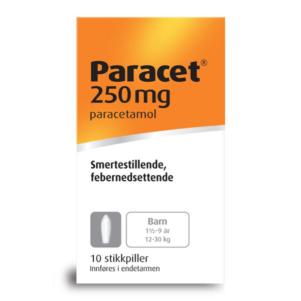 Paracet stikkpille 250mg 10 stk