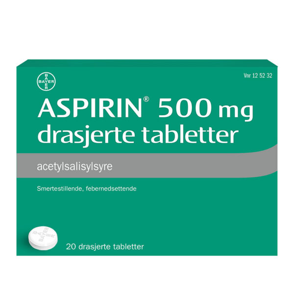 Aspirin tabletter 500 mg 20 stk