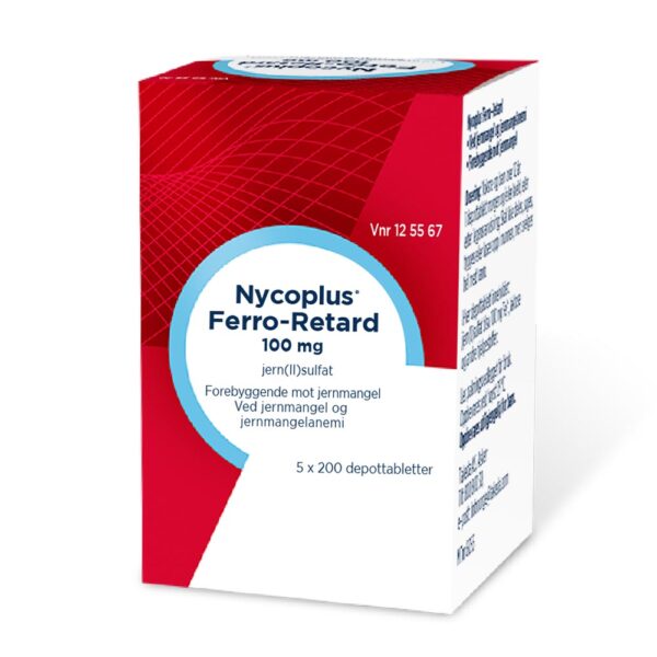 Nycoplus Ferro-Retard 100mg depottabletter 5x200 stk