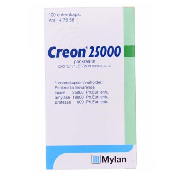 Creon 25000 enterokapsler 100 stk