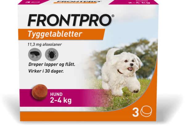 Frontpro flått tyggetablett til hund 2-4kg 11,3mg, 3 stk