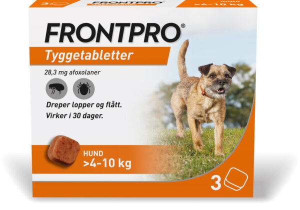 Frontpro flått tyggetablett til hund 4-10kg 28,3mg, 3 stk