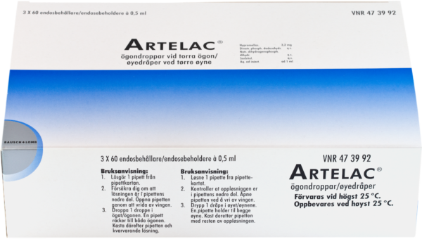 Artelac 3.2 mg/ml øyedråper, endosebeholdere 180 stk x 0.5 ml