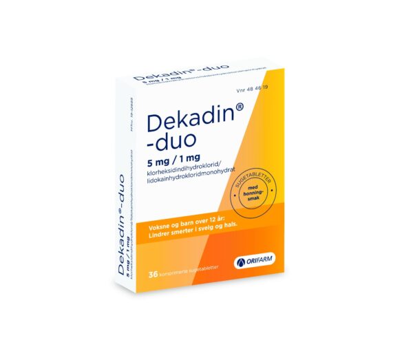 Dekadin-duo sugetablett 5 mg/1 mg 36 stk. honningsmak