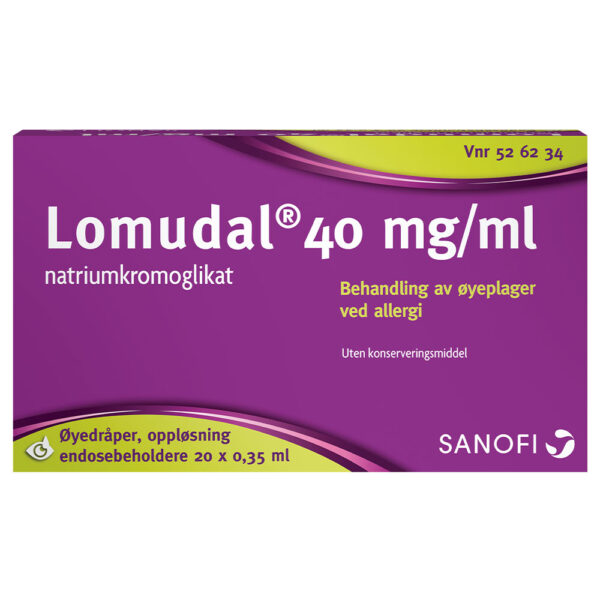 Lomudal øyedråper 40 mg/ ml 20 x 0,35 ml