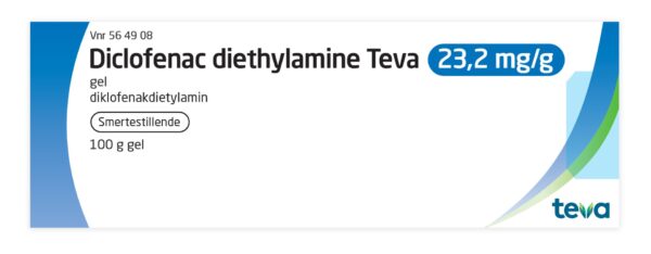 Diclofenac diethylamine Teva 23,2 mg/g gel,100 g