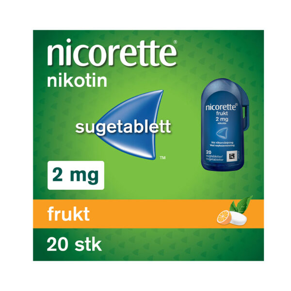 Nicorette sugetablett frukt 2 mg 20 stk
