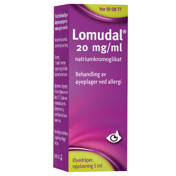 Lomudal øyedråper 20 mg/ml 5 ml