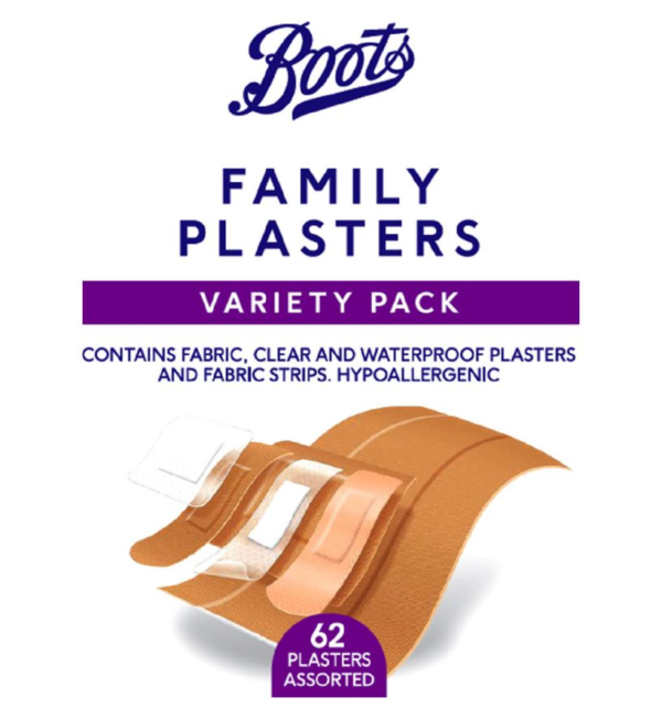 Boots Family Plasters Variety Pack, 62stk