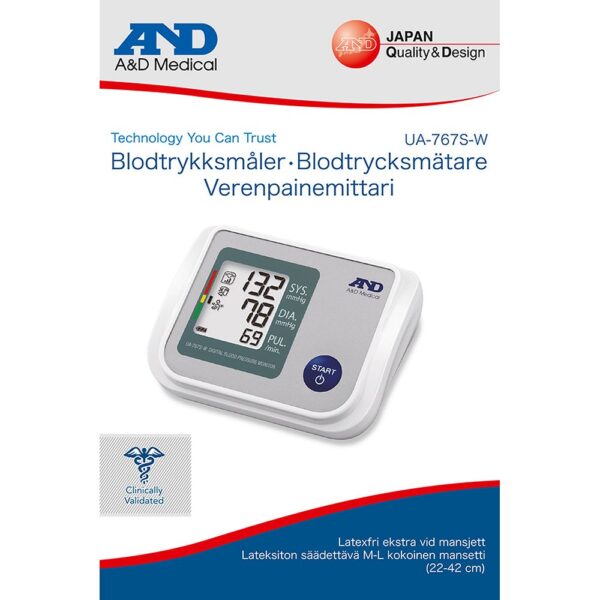 And Blodtrykksapparat Digitalt Ua-767S-W