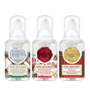 Michel Design Works Mini Foaming Soap Set: Vintage Plaid, Peppermint, Tartan 3 * 140 ml