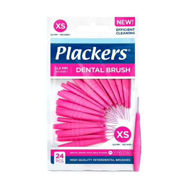 Plackers mellomromsbørste rosa 0,4 mm XS, 24 stk