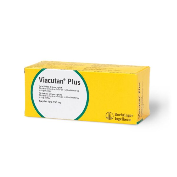 Viacutan Plus kapsler fôrtilskudd til hund og katt 550mg 40stk