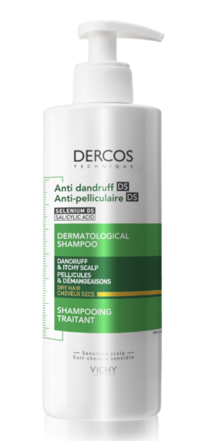 Vichy dercos sjampo flass/tørt 390ml