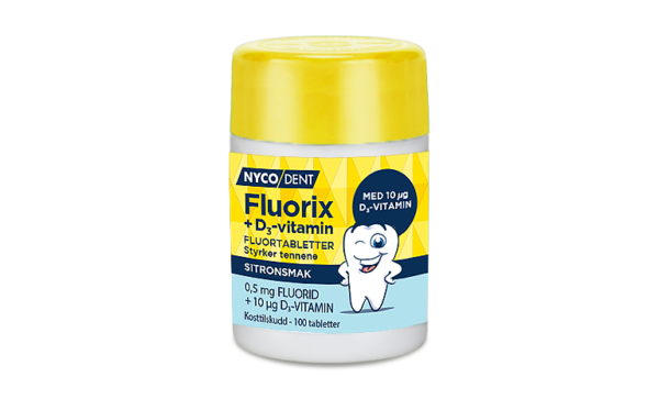 NYCODENT Fluorix med sitron og D-vitamin 100 stk.