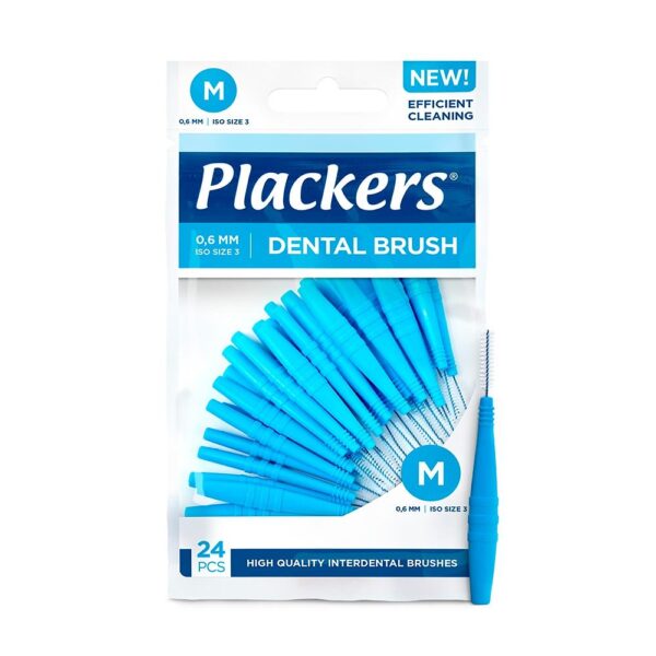 Plackers mellomromsbørste blå 0,6 mm M, 24 stk