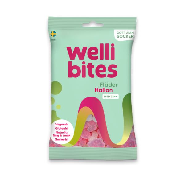 Wellibites Hyllebær & Bringebær 70 g