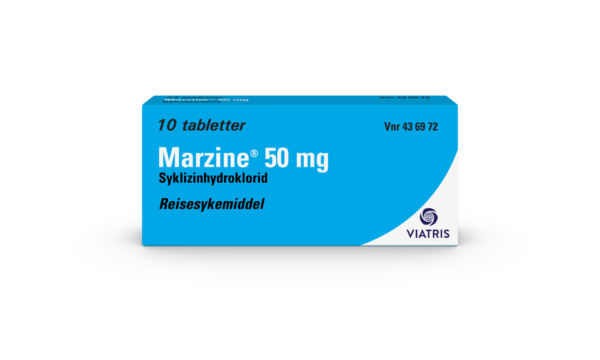 Marzine tabletter 50 mg 10 stk